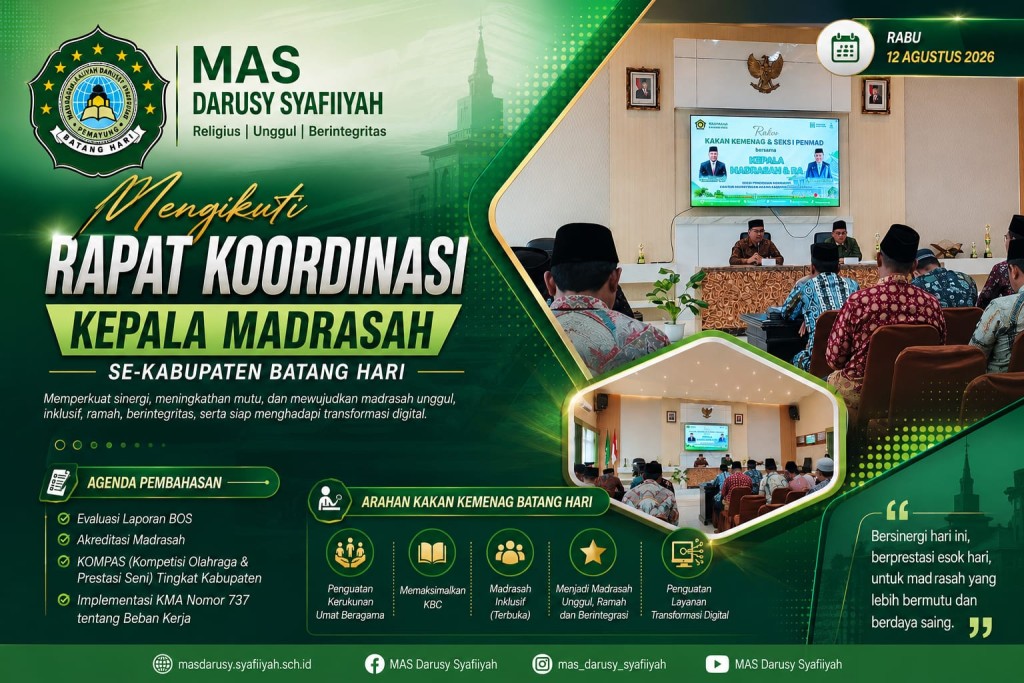 Perkuat Mutu dan Transformasi Pendidikan, MAS Darusy Ikuti Rakor Madrasah se-Kabupaten Batang Hari