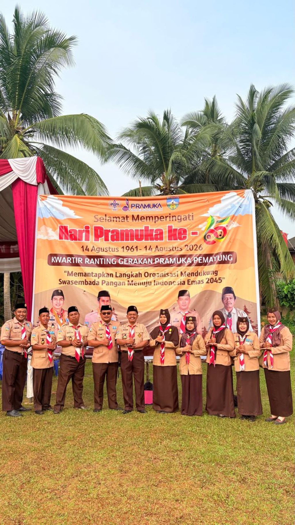 Kepala MAS Darusy Syafi’iyah Ikuti Upacara Hari Pramuka ke-65 di Kwartir Gerakan Pramuka Pemayung